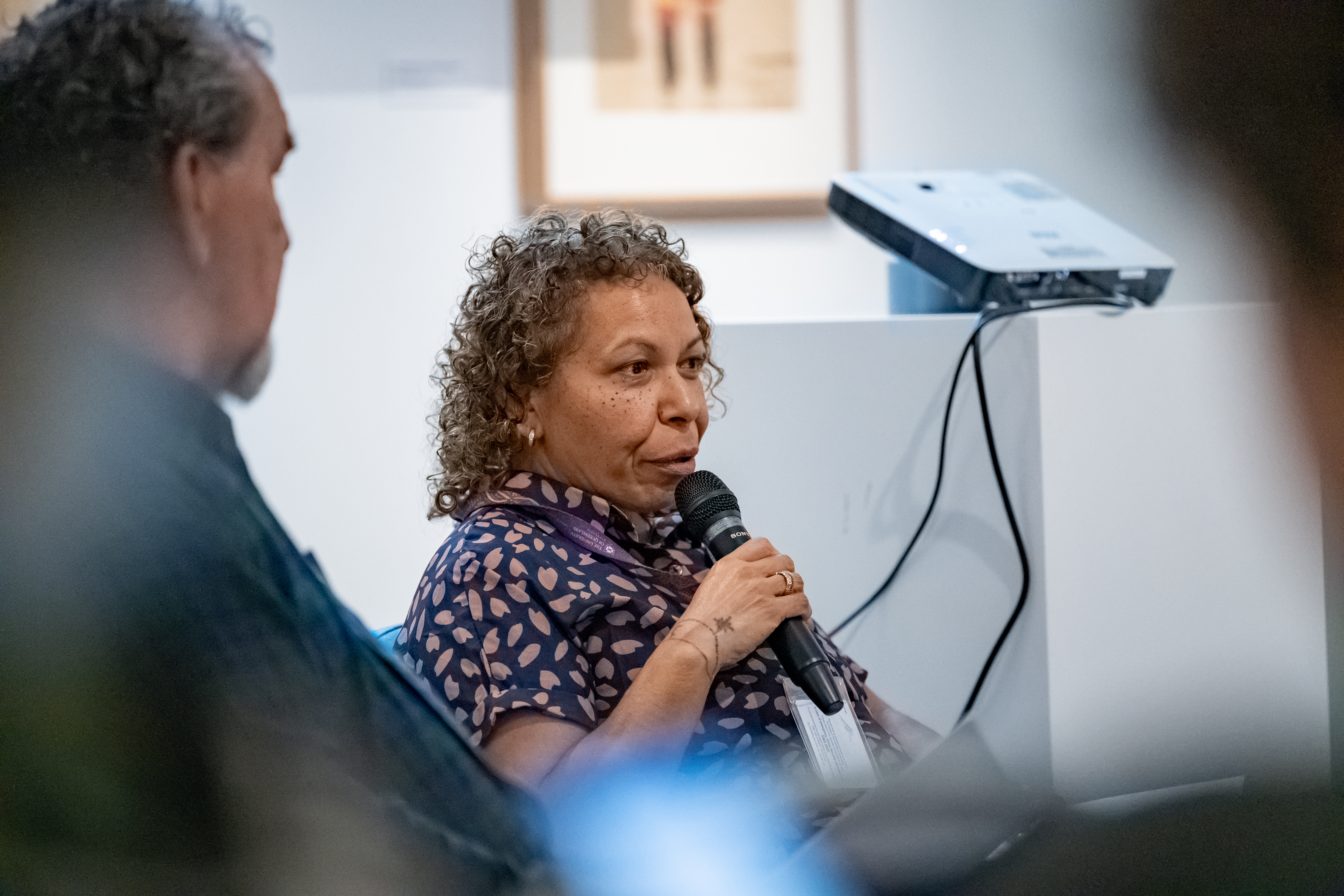 Lesley Acres speaks on the panel.