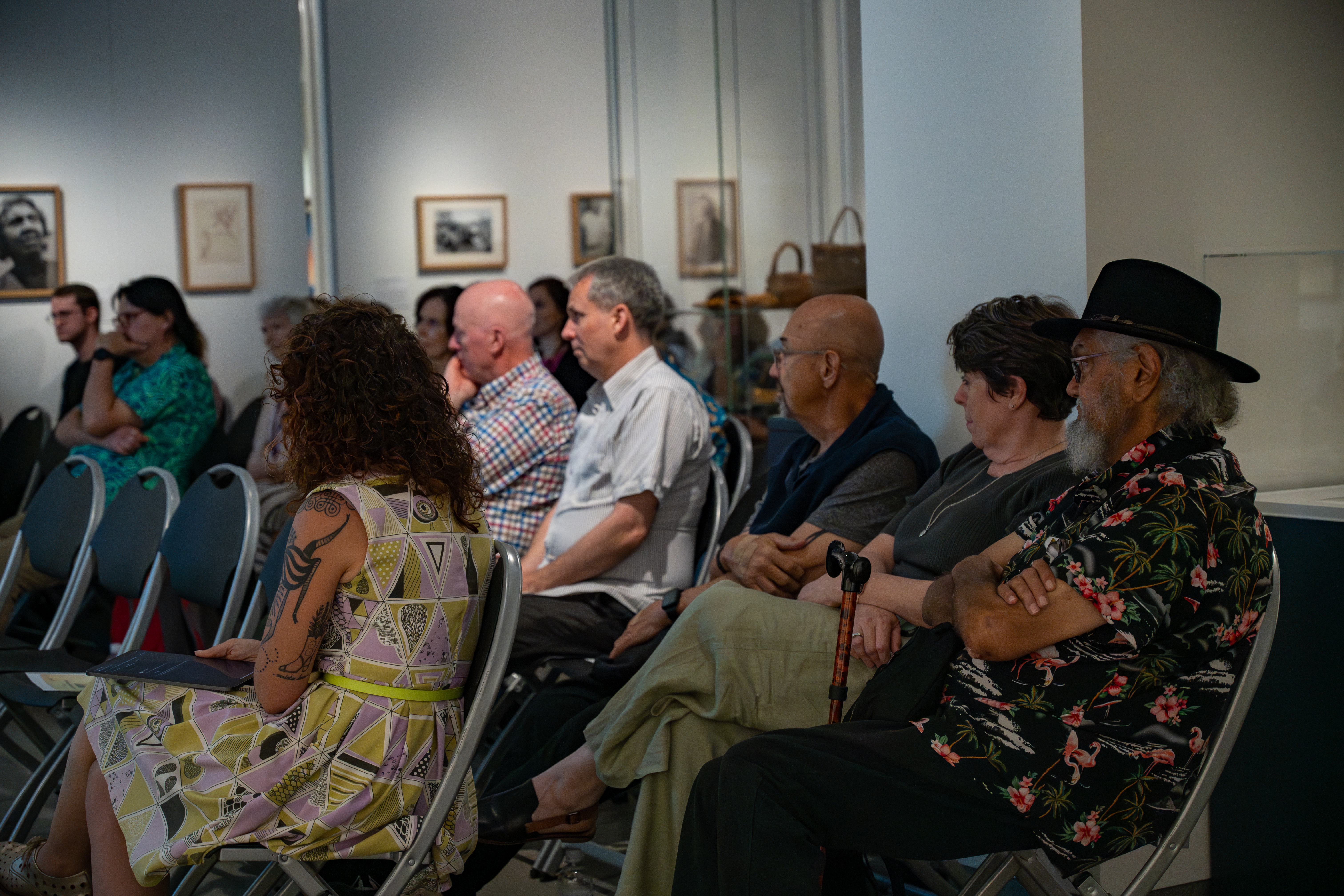 Members of the audience engage with the panellists.