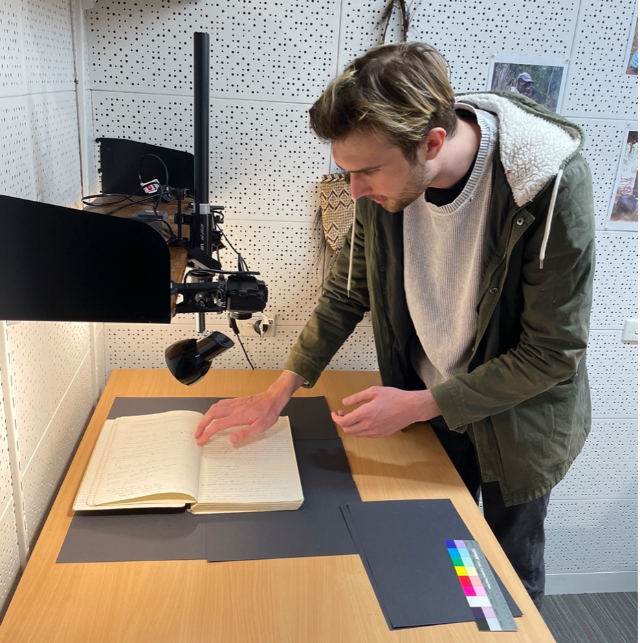 Digitisation of a Luise Hercus manuscript by ANU student Daniel Majchrzak