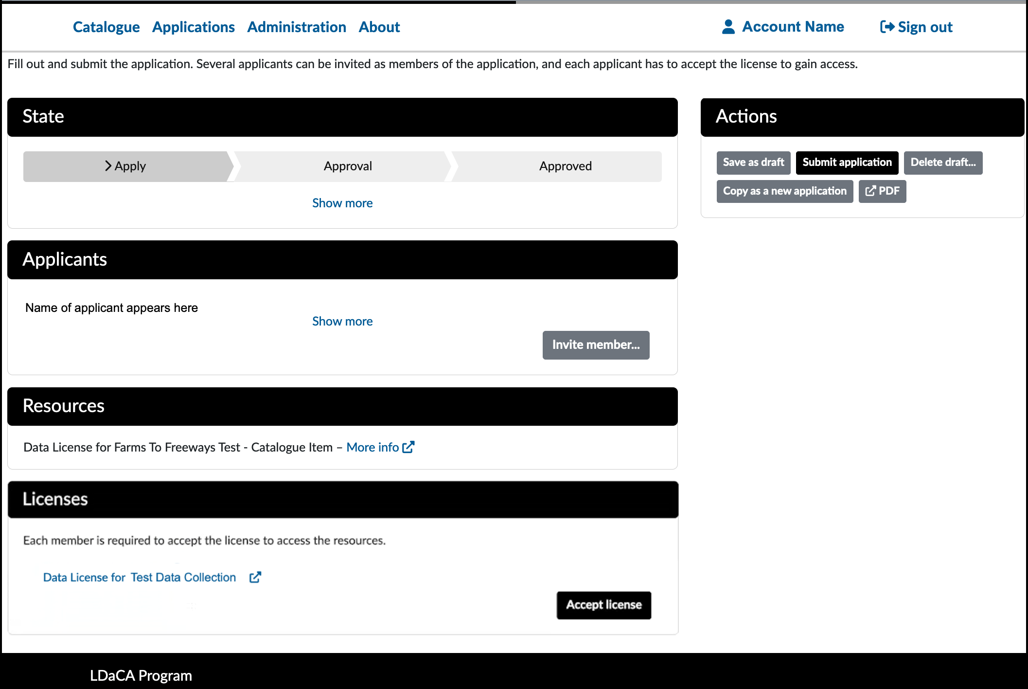 LDaCA-REMS Interface Submit Application