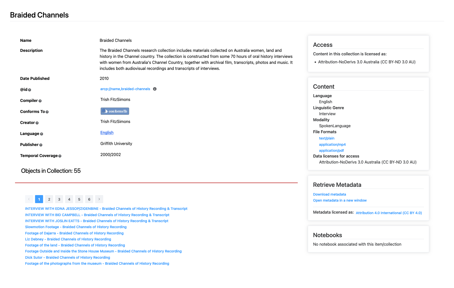 Collection Page: Braided Channels Example